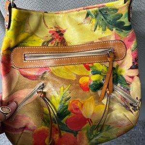Maurizio Taiuti Floral Leather Bag - Yellow and Tan